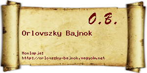 Orlovszky Bajnok névjegykártya